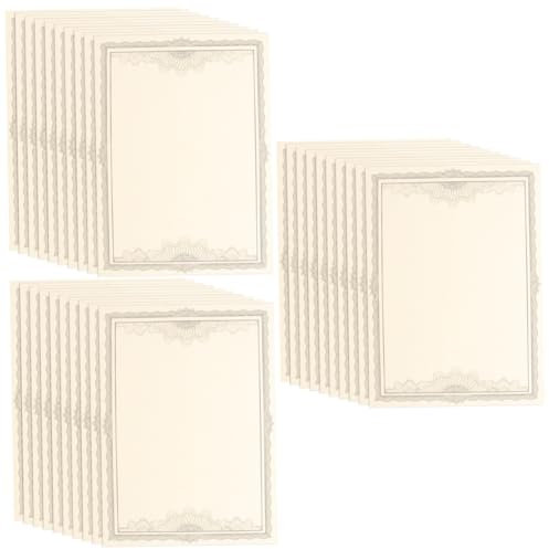 EXCEART 30pcs Certificate Paper Letter Paper Blank Certificate Writable Portable Smooth Edges