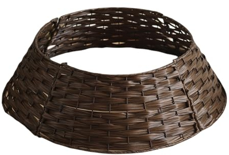 Weihnachtsbaum-Halsband, Korbgeflecht, dekorativ, gewebter Baumkragen, Weihnachtsbaumrock, Weihnachtsbaumsockel, Zaun, wiederverwendbar, geeignet für Weihnachten, Feiertage, Partys und den