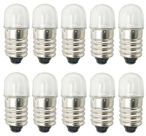 GutReise E10 geführte Birnen, 10pcs 220 Volt warm weiß E10 Ersatz Birnen Miniatur Schraube Unterhaltungslichter 1Watt 65Lm (220V Warmweiß)