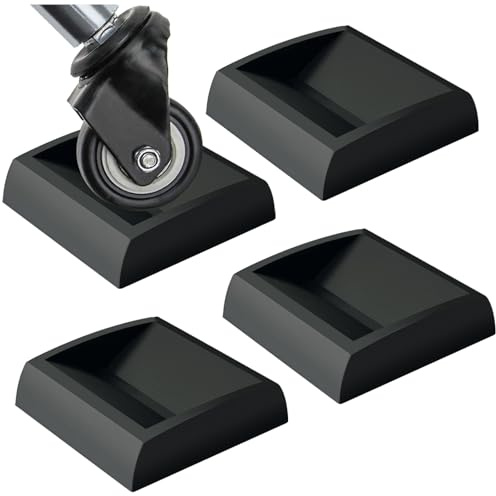 WELLGO Bed Stoppers & Furniture Cups 4pack 2x2 - Premium Silicone Casters Furniture Wheel Stoppers fit All Wheels of Furniture, Sofa Bed Chairs-Made up of Solid Silicone Prevents Scratches