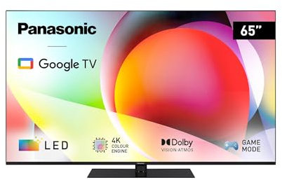 Panasonic TN-65W70AEZ, Serie W70 65 inch 4K Ultra HD LED Smart TV, 2024, Google Assistant, Chromecast, Dolby Vision & Atmos, Game Mode, Bluetooth, Per un' Esperienza Visiva Ottimale