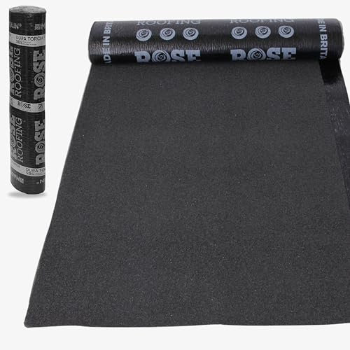 𝐍𝐎𝐕𝐄𝐂𝐑𝐀𝐅𝐓𝐎 Premium Torch-On Heavy Duty Roofing Felt - Durable Mineral Capsheet - SBS Modified Bitumen Membrane - 26.25 ft (8m) Roll, 3.28 ft (1m) Wide, 8lbs/ft² (3,62kg /m²) Weight, Black