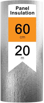 Aufun Isolierfolie Dämmfolie Doppelte Alu-Luftpolsterfolie Dachisolierung 3-4mm, Heizkörper Reflexionsfolie Isolierungsfolie Wärmehaltung (0.6x20m)