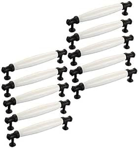 EBETA E 10er Schrankgriffe Bogengriffe Keramik Griffe Türgriff Retro Möbelgriff Schubladegriff Möbelknöpfe (Bohrlochabstand 96 mm)