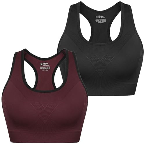 Sykooria Sport-BH:ar Dam Sport-BH med Simrygg Sport-BH Dam Vadderad Medium Effekt Gym Kort Topp för Fitness, Flerfärgad, S