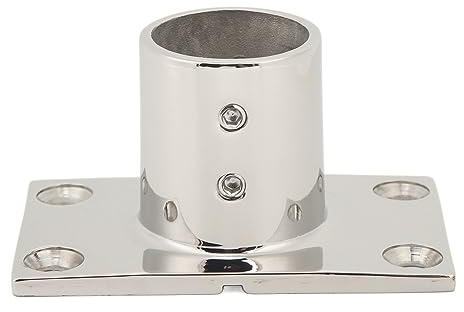 Accesorio de Pasamanos para Barcos, Conector de Tubo Pulido de Acero Inoxidable 316 de Grado Marino con Base Rectangular,Base de Pasamanos para Barcos,Accesorio en T para