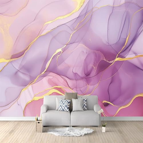 Marmor Abstrakter Hintergrund Lila Vlies Tapeten Wandtapete 200x140 cm Lila Muster 3D Wandbild Wohnzimmer Wanddekoration Fototapete 3D Tapete Effekt