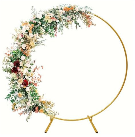 Pmnzdy 1,5 m metallballong, båge, rund, gör-det-själv ballongbåge, girlang, runda blommor, dekoration, ring, kit, bröllopsbåge, festdekorationsset, ballongpelarstativ för bröllop, fest, jul och andra