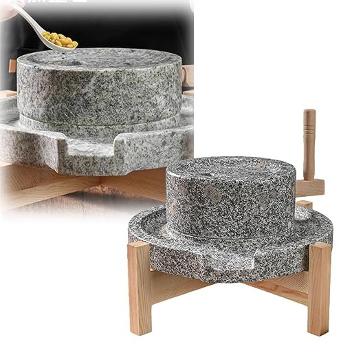 Innovz Mulino per Cereali Mulino per Pasta di Grano Naturale Bluestone, Mulino a Mano in Pietra/Polverizzatore a Secco e a Umido, Mulino da Cucina per Cereali, Mandorle, Pepe, Spezie