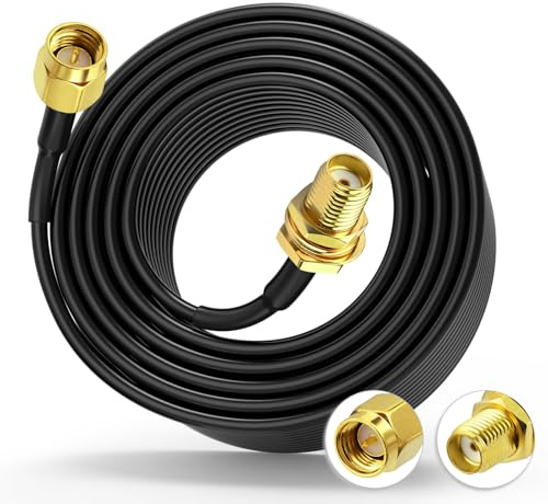 Superbat Câble Rallonge Antenne WiFi SMA Mâle à Femelle ALSR100 10m | Double Blindage, Faible Perte, 50 Ohms, Flexible, 1 Pièce, pour 4G LTE, Antenne 4G/5G/GPS/GSM, Modem 4G/5G, Routeur, PCIe