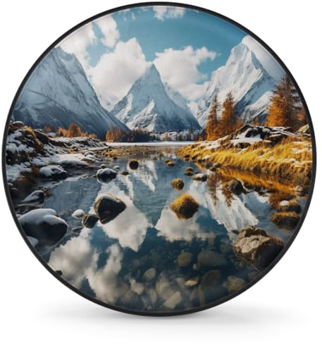 Lakes Snow Mountains Reserveradabdeckung – wasserdichte, staubdichte Universal-Radkappen für Anhänger, Wohnmobil, SUV, LKW, Camper, 16 Zoll