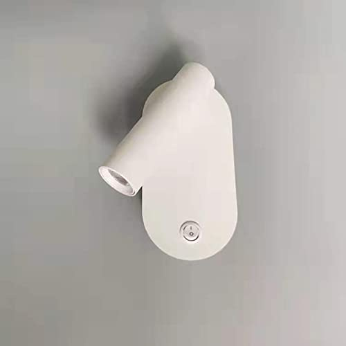 SXYSXYSXY LED Leselampe Wand Nachttischlampe mit Schalter 3W Modern Wandleuchte Dreh-und schwenkbarem Wandleselampe Aluminium Schlafzimmer Büro Hotels Esszimmer,Weiß