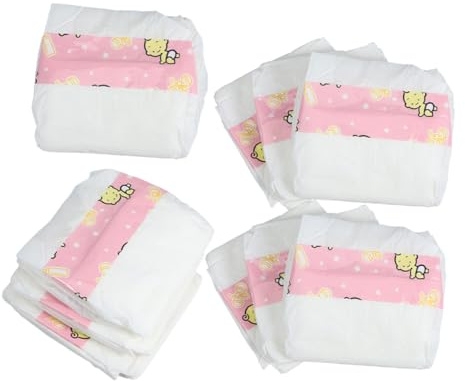 VANZACK 10 Pezzi Pannolini per Bambole in Accessori per Gioco di Simulazione e Cura Pannolini Decorativi per Bambole Giocattoli per Gioco di Ruolo Realistico