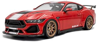 Solido Shelby Mustang Snake Race – 1:18 Modellauto in Rot, Detailliertes Die-Cast Sammlermodell, Hochleistungs-Edition mit Racing-Optik