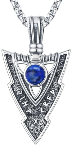 YueYuan Wikinger Pfeil Halskette 925 Sterling Silber für Herren | Nordischer Schmuck für Sohn, Bruder, Vater, Ehemann oder Freund zu Geburtstag, Weihnachten und Jahrestag