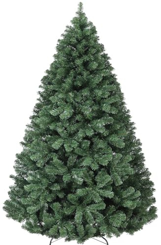 180CM Künstlicher Weihnachtsbaum mit 760+ Tipps Premium Fichte Scharnier Material, Urlaub Tannenbaum mit Metallscharnieren und klappbarer Basis für Heimsversammlungen und Bürodekorationen