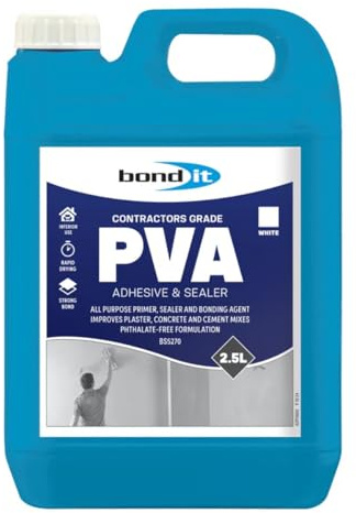 Bond It Contractors PVA Adhesive & Sealer – 2.5L | Multi-Purpose Primer – Sealer & Bonding Agent | Improves Plaster – Cement & Concrete Mixes | High Bond Strength – Quick Drying – Phthalate-Free
