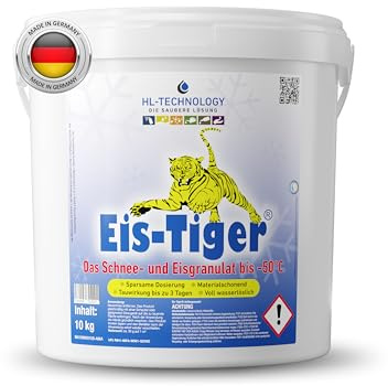 Eis-Tiger® Spezial-Auftaugranulat 10 kg Eimer | Wirksam bis −50 °C | Für Gehwege, Einfahrten & Treppen | Schnelle Auftauwirkung | Streusalz-Alternative | Made in Germany