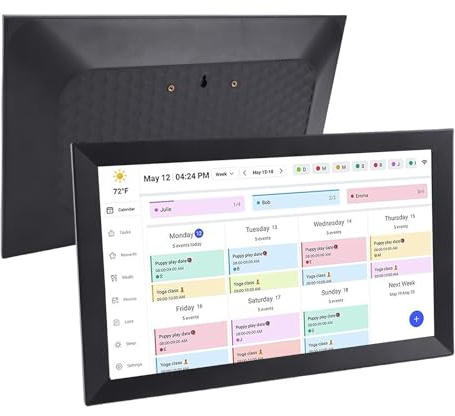 POENVFPO Smart Calendar 15,6 Zoll Digitaler Kalender Touchscreen Familienplaner mit Full HD 1080P Display Zwei-Wege-Synchronisierung für Home Office Küche Wandmontage (eu)