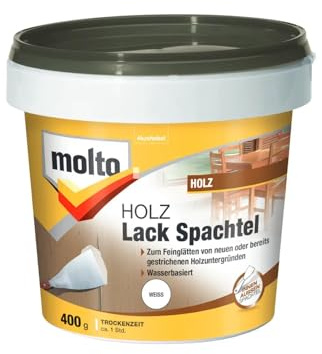 Molto Holz Lack Spachtel, Zum Feinglätten von Holzuntergründen für die nachfolgende Lackierung, 400 g