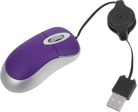 CIYODO Mouse Cablato Fotoelettrico USB Mini Telescopico Viola per Computer Portatile e Desktop, Silenzioso e Compatto, Impugnatura Ergonomica per Uso Ufficio e Casa
