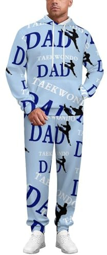Taekwondo Dad Sweatsuits for Women Men Hoodies Pullover Tracksuit Set Lounge Sets Outfits S