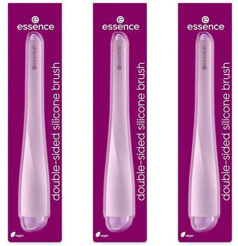 essence double-sided silicone brush, Make-Up Pinsel, Nr. 01, Mehrfarbig, vegan, Nanopartikel frei, 3er Pack (3x1pcs)