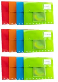 Pigna, Portadocumenti multifunzione MONOCROMO PPL, f.to 33,3x24,3x3 cm., con tasca porta CD, colori assortiti, 12