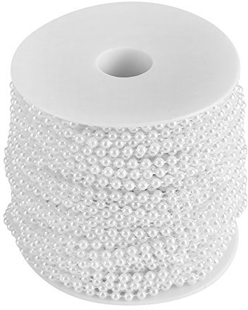 Pearl kette,40 m / 131.2ft Perlenkette aus Kunststoff Girlande Rolle für Vorhänge aus Perlen Dekoration zum Basteln Partydekoration