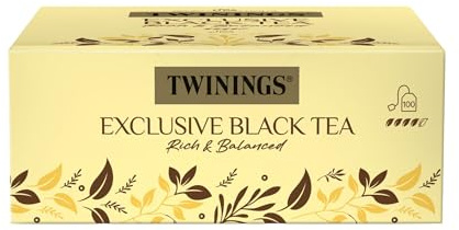 Twinings Schwarztee EXCLUSIVE BLACK TEA - Premium Schwarzer Tee im Beutel kräftig & intensiv, ideal für jeden Morgen (100 Teebeutel, 200g)