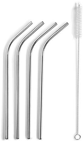 Lacor 63131 Set 4 Cannucce + Spazzola, Acciaio Inossidabile, 21,5 cm, Inox