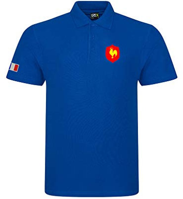 Super Lemon Polo de rugby de France - Bleu rétro vintage pour homme et femme | Parfait pour les fans de rugby français | Tailles XS à 7XL | Idéal pour les 6 nations et la coupe du monde, bleu, 3XL