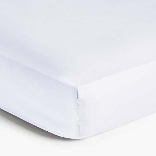 Imperial Rooms 25CM Deep Fitted Sheets Double Bed 137x190cm, White - Bedsheets Easy Care Elastic Corners made of Brushed Microfiber for Double Bed Fade-Resistant, Breathable & Shrinkage