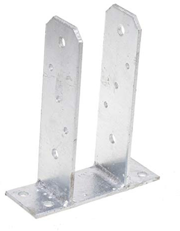 Aqbau TT Pfostenträger 140mm zum Aufschrauben - Robuster Pfostenständer aus 5mm feuerverzinktem Stahl - Pfostenhalter und Balkenschuh für Holzpfosten 140x140 mm
