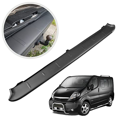 CHROMEMASTER | Protector de Parachoques Compatible con Opel Vivaro 2001-2014 | Plástico ABS, Negro Mate| Tira Protectora Protege la Pintura del Parachoques Trasero de Daños