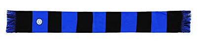 Inter Schlauchschal mit Logo, gestreift, Acryl, Unisex, Erwachsene, Schwarz/Blau, Einheitsgröße