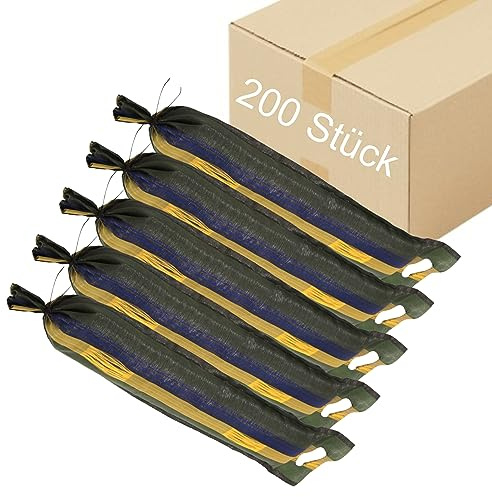 Miko® 200 st. Sandsäckar, silosäckar, högvattensskydd, silosandsäckar ofyllda, vattenbarriär 25 x 100 cm NY med dragband och bärflikar, fyllningsbar med sand eller grus, UV-resistent
