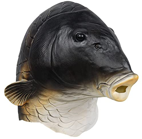SINSEN Maschera di pesce di Halloween Costume animale realistico testa di pesce copricapo in lattice divertente puntelli Cosplay per adulti uomini donne