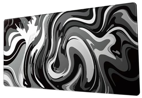 MSHAJ Art paintings Japanese Blue and White Wave Gaming Mouse Pad XL,Extended Large Mouse Mat Desk Pad 31.5x11.8x0.12IN,Stitched Edges Non Slip Mousepad for Computer,Office,Keyboard and Laptop