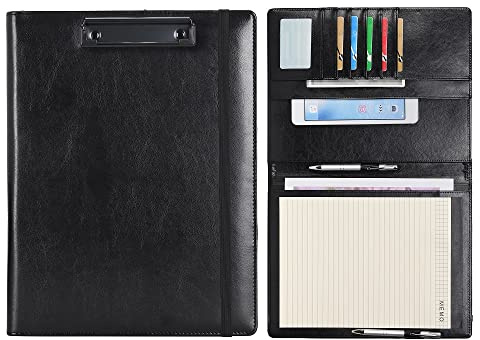 Wonderpool Porte Formulaires Documents Conférencier Portfolio Porte Bloc Range Documents, Trieur Organiseur Portfolio Planchettes Porte-formulaires pour Bureau Voyage école (A4,Noir)