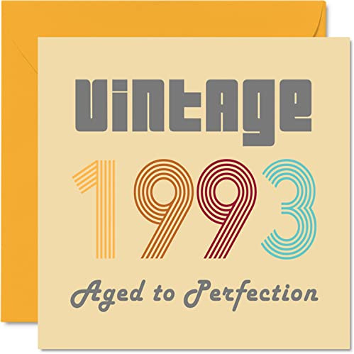 Stuff4 Geburtstagskarten zum 31. Geburtstag für Männer und Frauen | Vintage 1993 Aged To Perfection, 31 Geburtstagskarten Lustig für Sie und Ihn 145 mm x 145 mm Glückwunschkarten
