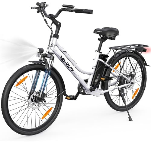 VARUN Electric Bike 26 inch, City E-Bike with 250W Motor, 48V Li-Ion battery, LCD Display, 5 Riding Mode, C26-2 City Commuter Ebike for Adult Men and Women
