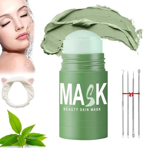 Oneews Green Tea Mask Stick, Oneews Green Tea Mask Stick Blackhead Remover, Green Tea Face Mask for Purifying, Moisturizing, Oil Control Reduce for Women And Men, All Skin Types (1Pcs)