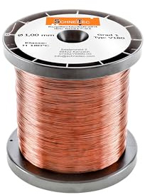 Kupferlackdraht V 180 Ø 1,00 mm 7 kg, ca. 970m - CU Lackdraht Grad 1 CUL Kupferdraht Wickeldraht Kupfer Draht nach IEC 60317-51