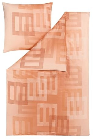ESTELLA Mako Interlock Jersey Bettwäsche Fabian pfirsich 1 Bettbezug 135 x 200 cm + 1 Kissenbezug 80 x 80 cm