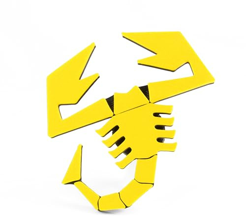 Ricreo Scorpio Logo Accessory for 500/595/695, Rear Diffuser Badge, Badge for Fiat Grille, and Durability Badge Emblem (Yellow)