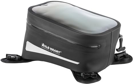 WILD HEART Motorcycle Tank Bag is Compatible with Most Motorcycle Outdoor Riding Accessories (Clear Black)