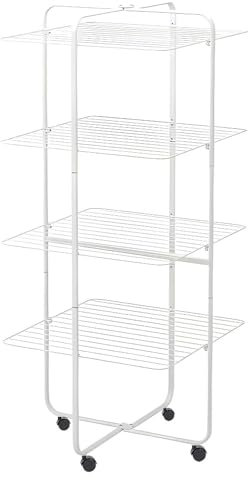 PALUPLUS Stendibiancheria a Torre da Pavimento con Ruote, 4 Livelli e Spazio di Stenditura 40 mt, Pieghevole e Salvaspazio, Stendipanni per Interno ed Esterno -0055M