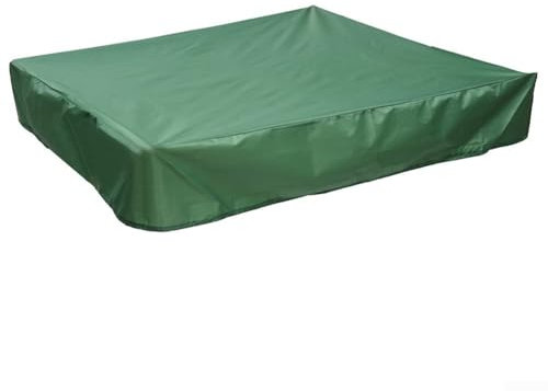 Quadratische Sandkastenabdeckung, mehrere Größen, quadratische Schutzhülle, staubdicht, wasserdicht, für Sand und Spielzeug, Sandkasten-Pool (grün, 150 x 150 cm)