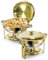 WENMILY Oro Chafing Dish Buffet Set 5L [Robusto, 2 recipientes Calientes de Acero Inoxidable [diseño de Borde Enrollable], Calentador de Alimentos para Catering Buffet y Fiestas